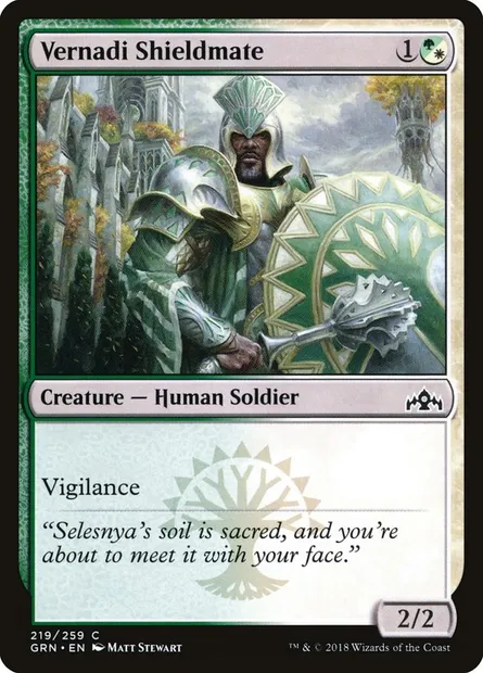 Vernadi Shieldmate, Magic card GRN 219 — Guilds of Ravnica set