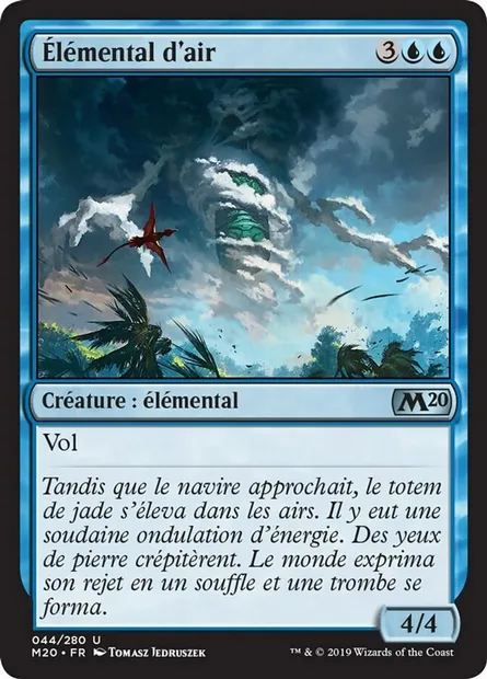 Élémental d'air, carte Magic M20 44 — extension Core Set 2020