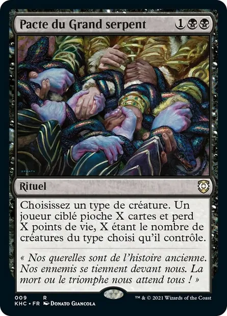Pacte du Grand serpent, carte Magic KHC 9 — extension Kaldheim Commander