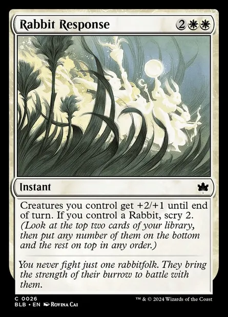 Rabbit Response, Magic card BLB 26 — Bloomburrow set