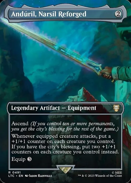 Andúril, Narsil reforgée, carte Magic LTC 491 — extension Tales of Middle-earth Commander