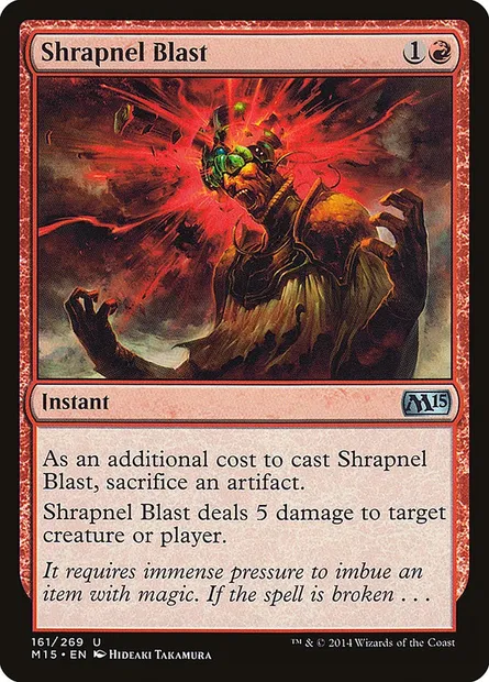 Shrapnel Blast, Magic card M15 161 — Magic 2015 set