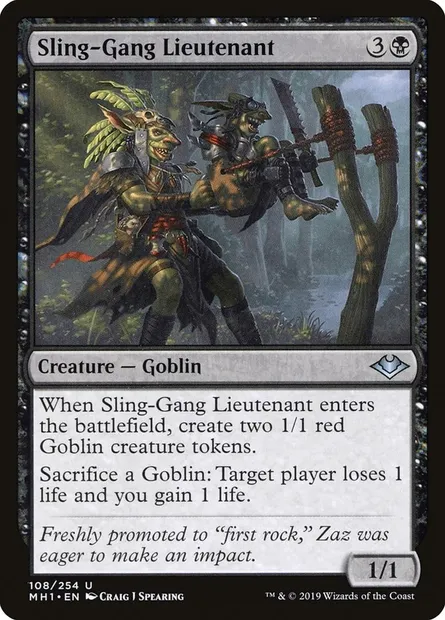 Sling-Gang Lieutenant, Magic card MH1 108 — Modern Horizons set