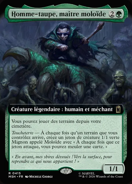 Homme-taupe, maître moloïde, carte Magic MSH 415 — extension Marvel Super Heroes