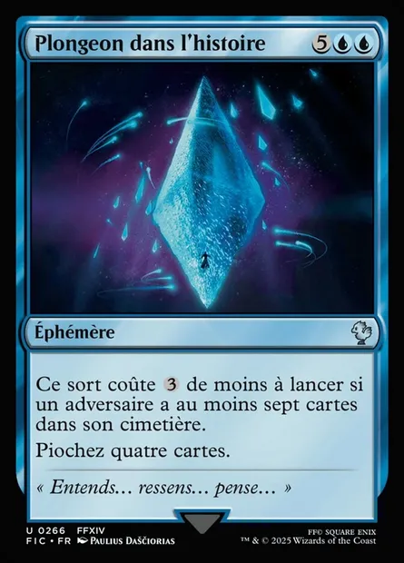 Plongeon dans l'histoire, carte Magic FIC 266 — extension Final Fantasy Commander