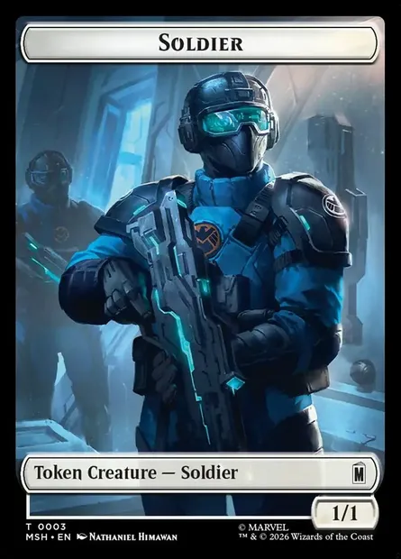 Soldier, carte Magic TMSH 3 — extension Marvel Super Heroes Tokens