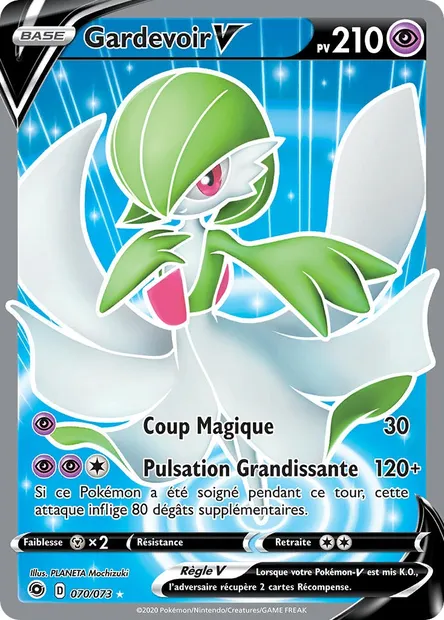 Gardevoir V, carte Pokémon CPA 70 — extension La Voie du Maître