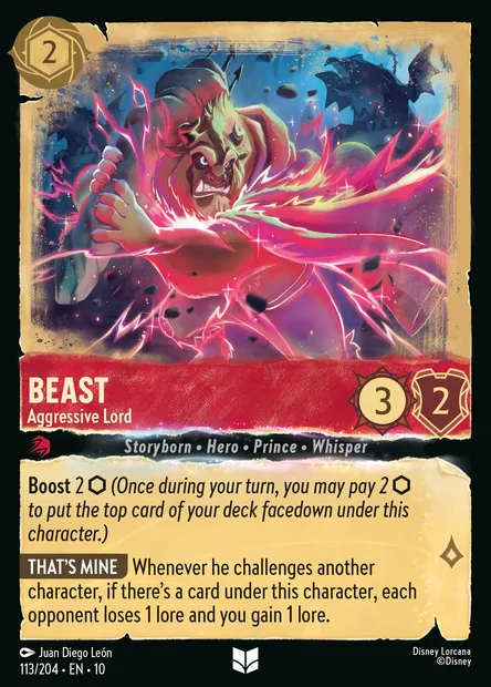 Beast - Aggressive Lord, Disney Lorcana card CH10-113 — Whispers in the Well set