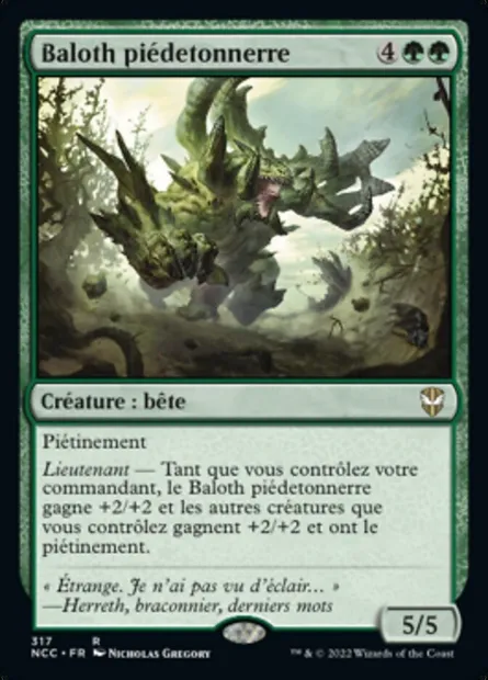 Baloth piédetonnerre, carte Magic NCC 317 — extension New Capenna Commander