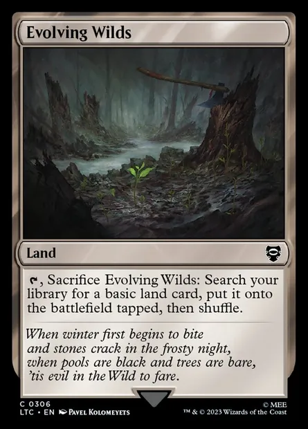 Evolving Wilds, Magic card LTC 306 — Tales of Middle-earth Commander set