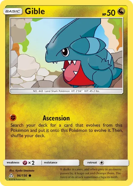 Gible, Pokémon card UPR 96 — Ultra Prism set