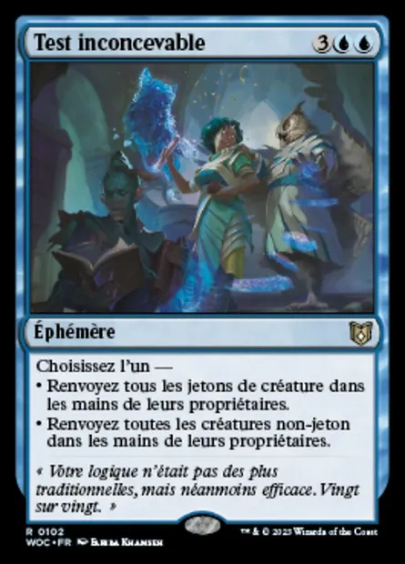 Test inconcevable, carte Magic WOC 102 — extension Wilds of Eldraine Commander