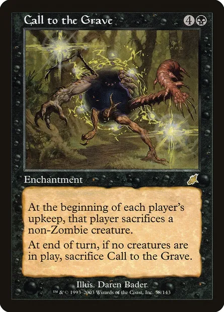 Appel à la tombe, carte Magic SCG 58 — extension Fléau