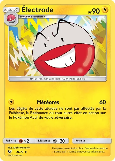 Électrode, carte Pokémon SLG 31 — extension Légendes Brillantes