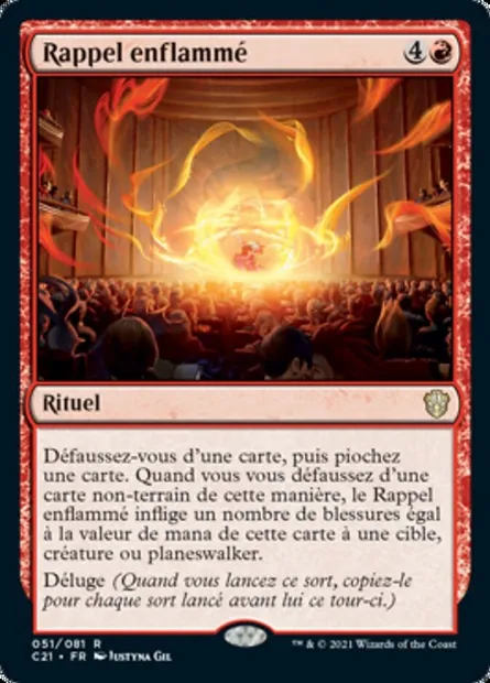 Rappel enflammé, carte Magic C21 51 — extension Commander 2021
