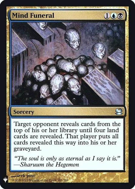 Mind Funeral, Magic card PLST MMA-181 — The List set