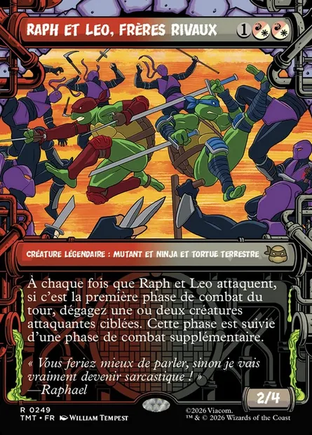 Raph et Leo, frères rivaux, carte Magic TMT 249 — extension Teenage Mutant Ninja Turtles