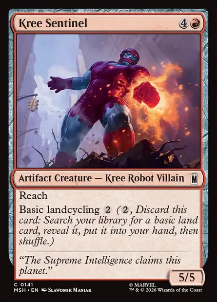 Kree Sentinel, Magic card MSH 141 — Marvel Super Heroes set