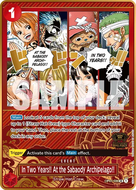 In Two Years!! At the Sabaody Archipelago!!, carte One Piece OP01-030 — extension ROMANCE DAWN
