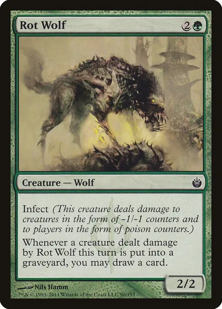 Rot Wolf, Magic card MBS 90 — Mirrodin Besieged set