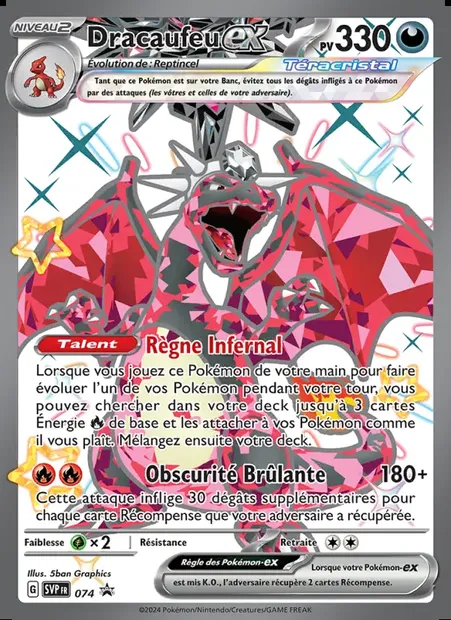 Dracaufeu-ex, carte Pokémon PR-SV 074 — extension SVP Black Star Promos