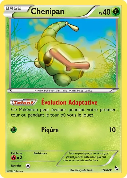 Chenipan, carte Pokémon FLF 1 — extension Étincelles