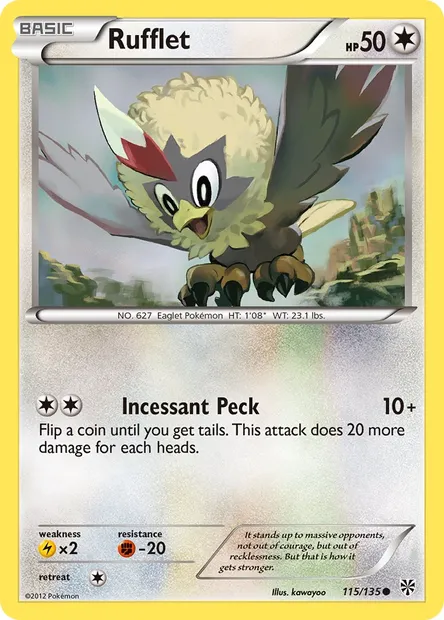 Rufflet, Pokémon card PLS 115 — Plasma Storm set