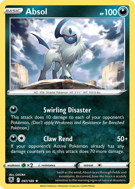 Absol, Pokémon card ASR 097 — Astral Radiance set