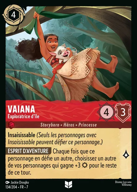 Vaiana - Exploratrice d'île, carte Disney Lorcana CH7-134 — extension L'île d'Archazia