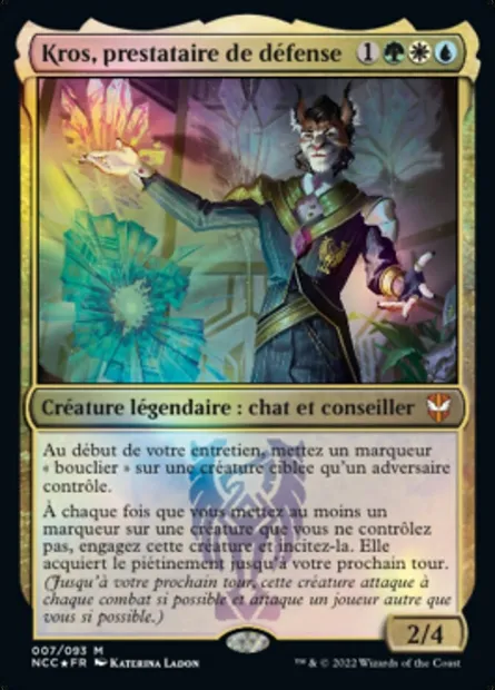 Kros, prestataire de défense, carte Magic NCC 7 — extension New Capenna Commander