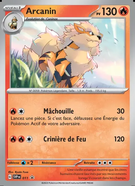 Arcanin, carte Pokémon PR-SV 011 — extension SVP Black Star Promos