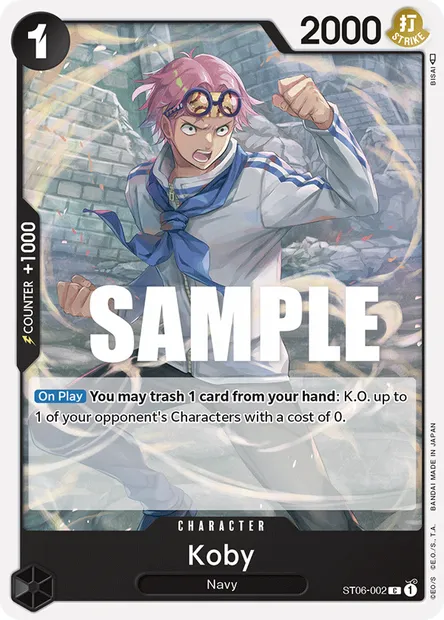 Koby, One Piece card ST06-002 — Absolute Justice set