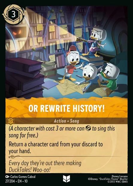 Or Rewrite History!, Disney Lorcana card CH10-027 — Whispers in the Well set