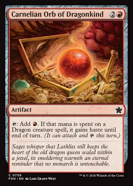 Orbe des dragons de cornaline, carte Magic FDN 759 — extension Foundations