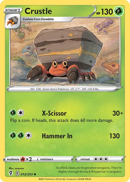 Crustle, Pokémon card EVS 12 — Evolving Skies set