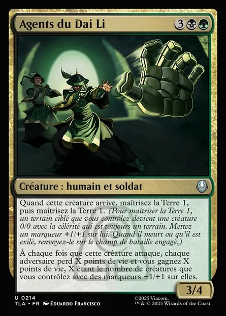 Agents du Dai Li, carte Magic TLA 214 — extension Avatar: The Last Airbender