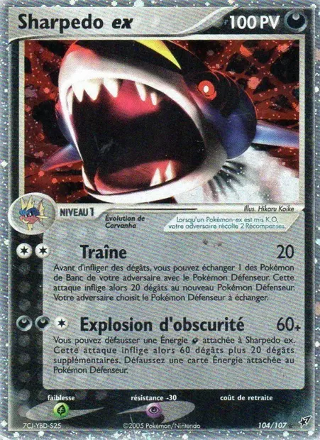 Sharpedo ex, carte Pokémon DX 104 — extension EX Deoxys