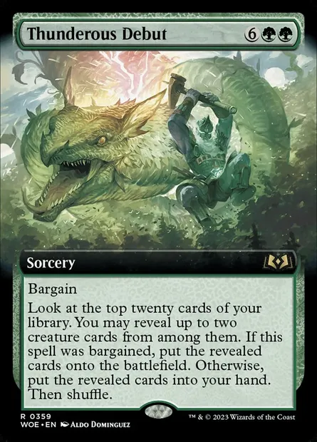 Thunderous Debut, Magic card WOE 359 — Wilds of Eldraine set