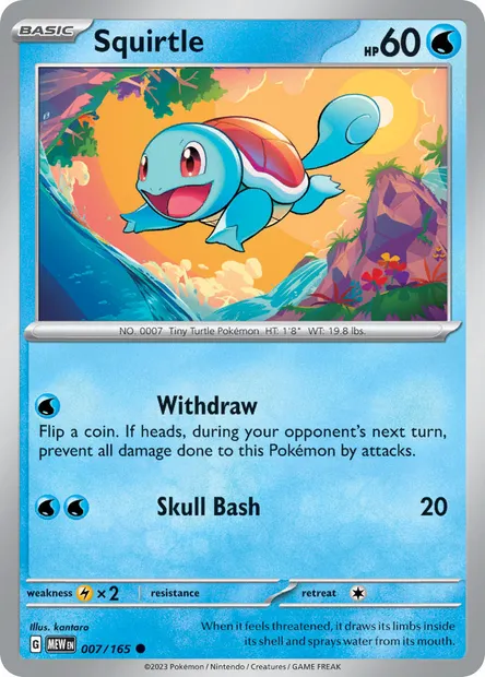 Squirtle, Pokémon card MEW 007 — 151 set
