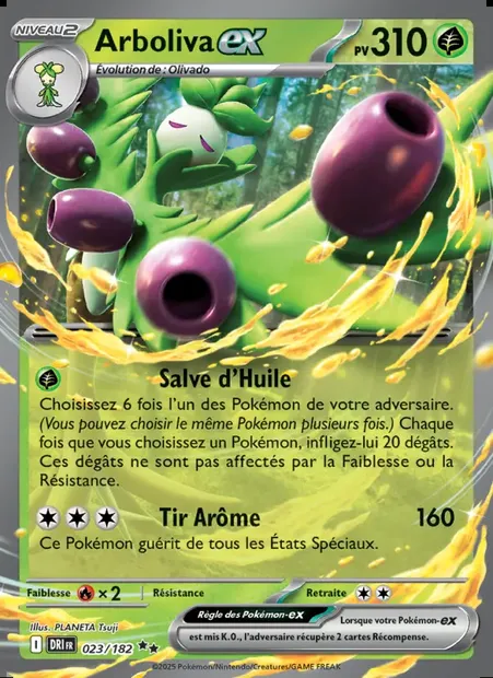 Arboliva-ex, carte Pokémon DRI 023 — extension Rivalités Destinées