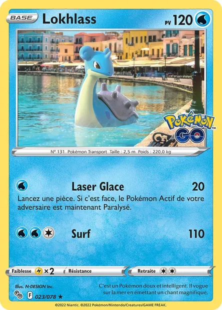Lokhlass, carte Pokémon PGO 023 — extension Pokémon GO