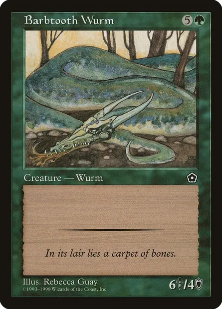 Barbtooth Wurm, Magic card P02 122 — Portal Second Age set