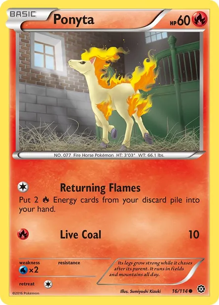 Ponyta, Pokémon card STS 16 — Steam Siege set