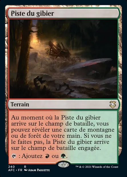 Piste du gibier, carte Magic AFC 240 — extension Forgotten Realms Commander