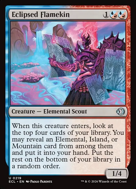 Eclipsed Flamekin, Magic card ECL 219 — Lorwyn Eclipsed set