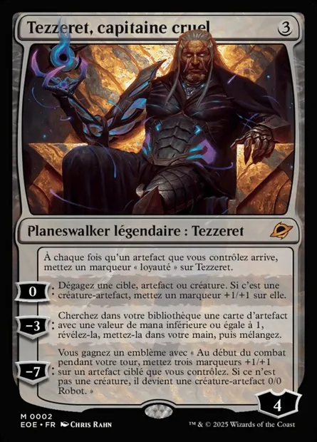 Tezzeret, capitaine cruel, carte Magic EOE 2 — extension Edge of Eternities