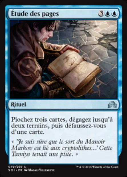 Étude des pages, carte Magic SOI 79 — extension Ténèbres sur Innistrad