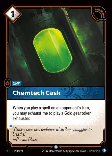 Chemtech Cask, carte Riftbound SFD 063 — extension Spiritforged