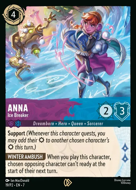 Anna - Ice Breaker, Disney Lorcana card P2-019 — P2 set