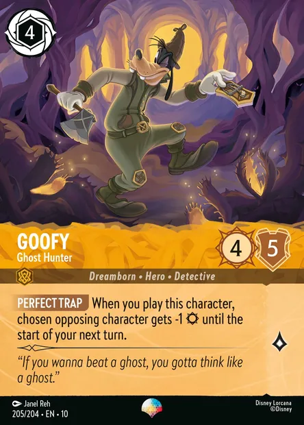 Goofy - Ghost Hunter, Disney Lorcana card CH10-205 — Whispers in the Well set